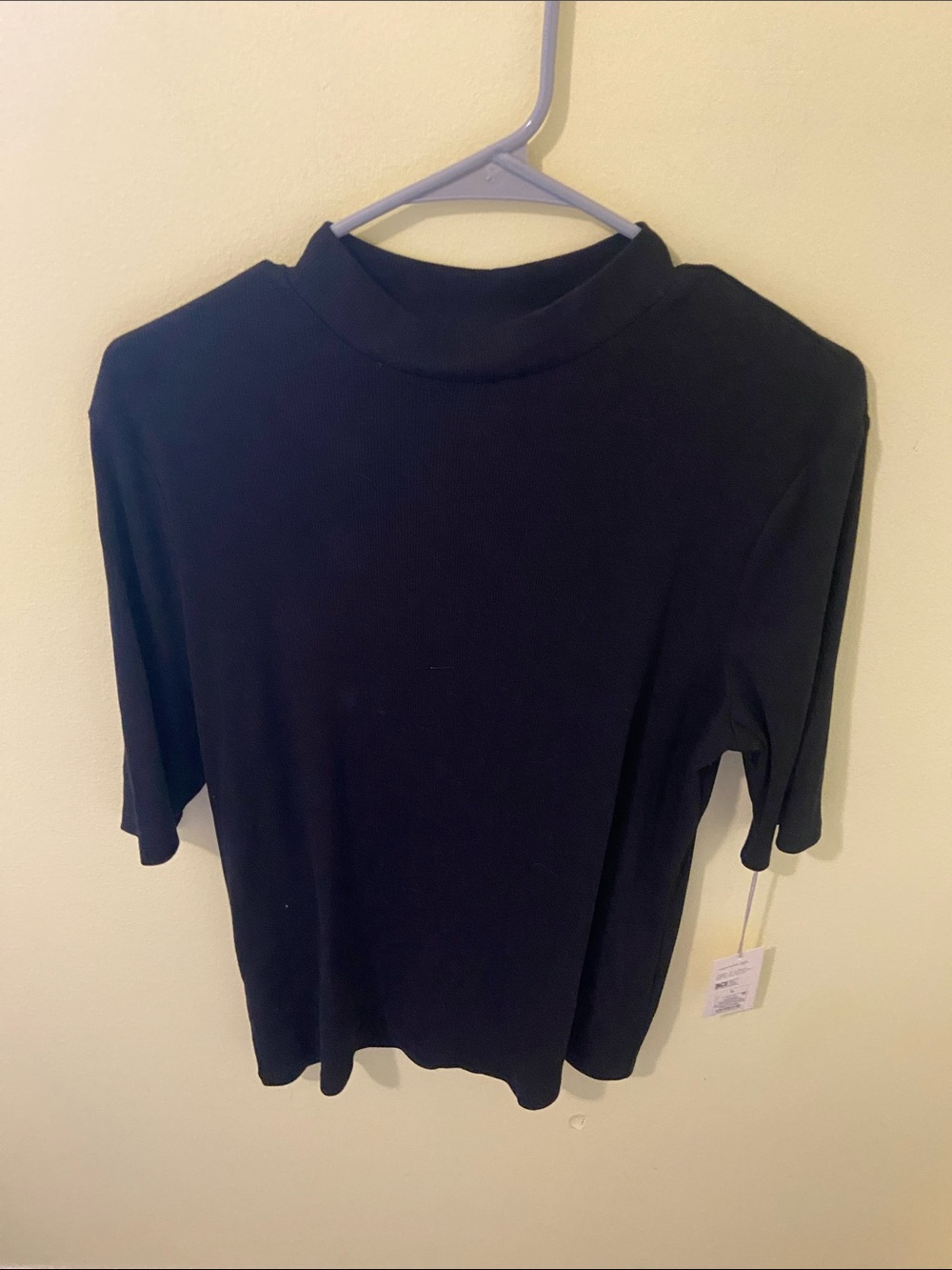 a new day Black Short Sleeve Mock Neck Top